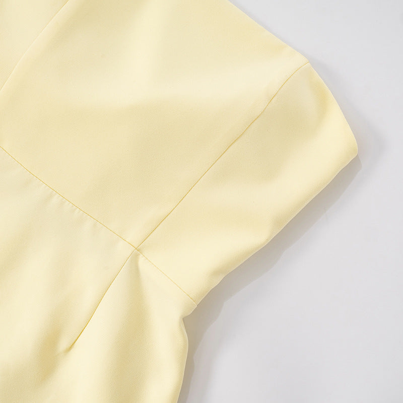 Womens Tube Top Dress with Lace Up Back Ruffle Details | noémi