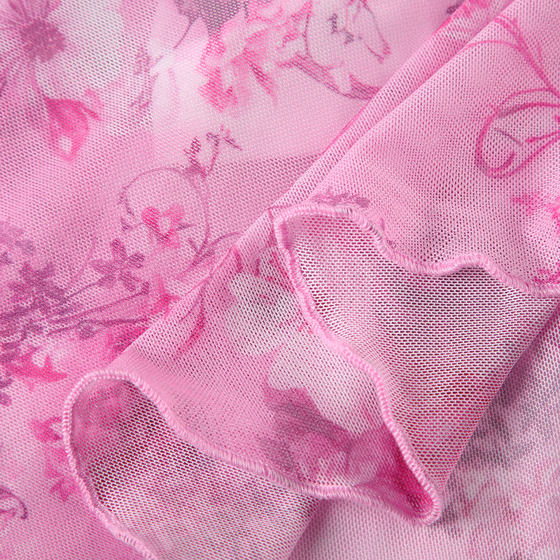 Lace Patchwork Dress | Retro VNeck Sling Dress | Irregular Hem | Floral Print Mini Dress | noémi