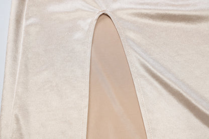 Deep V Halter Backless Split Dress | noémi