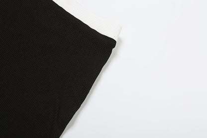 Black & White Two Piece Set | Button Cardigan + High Waist Slim Pants | noémi