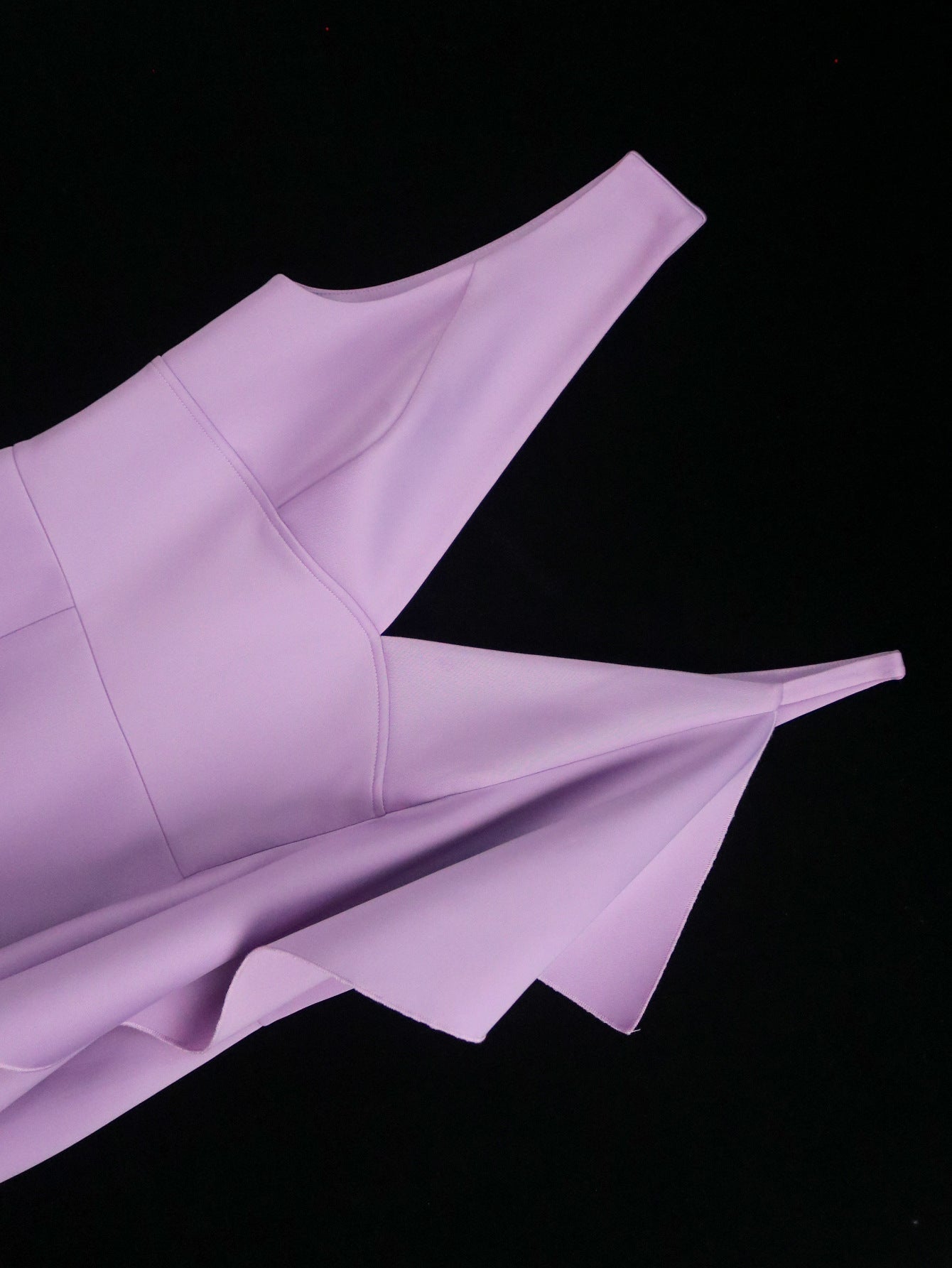 Lavender VNeck Ruffle Cocktail Dress | Slim Fit Sheath, Sleeveless | noémi