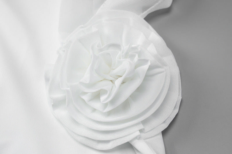 Wrapped Chest Lace Stitch Mid Length Split Dress | noémi