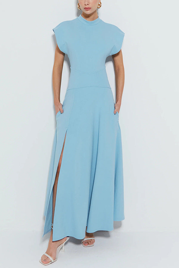 Slim Fit Maxi Dress with Side Slit and Streamlined Silhouette | noémi