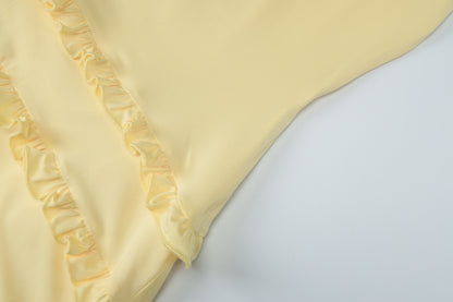 Womens One Shoulder Pleated Maxi Dress with Cutout Back and Multi Layer Design | noémi