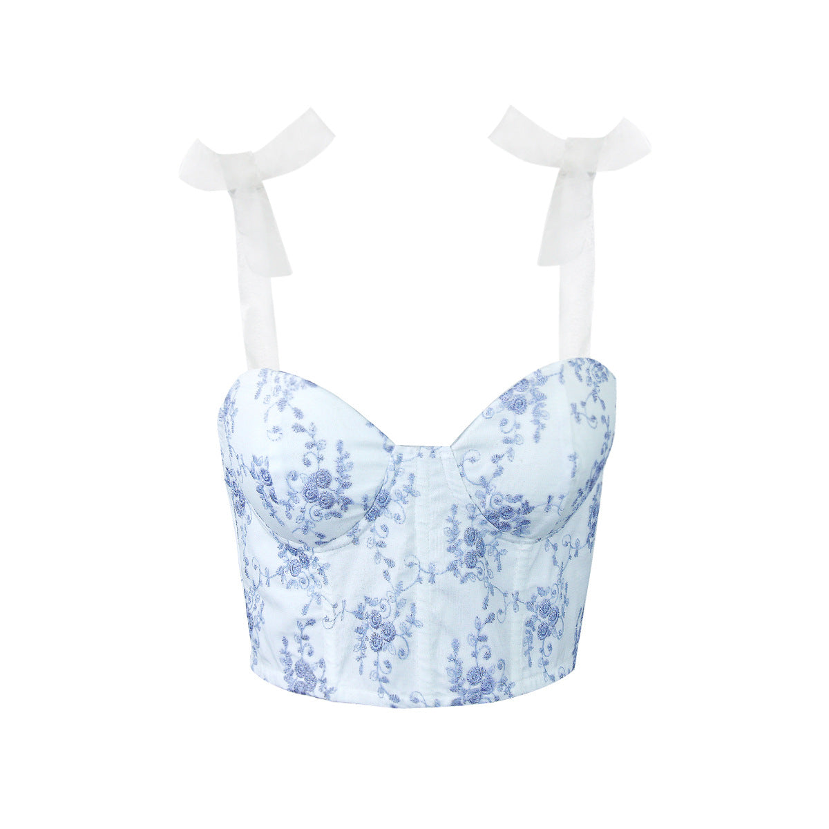 Backless Cotton Corset Vest with Boning and Adjustable Spaghetti Straps | noémi