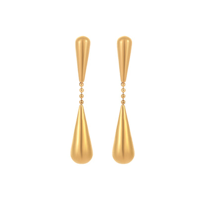 Gold Water Drop Dangle Earrings | Minimalist Normcore Abstract Design, Lightweight Jewelry | noémi