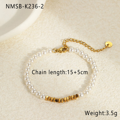 Baroque Pearl Bracelet & Earrings Set | Stainless Steel Jewelry | noémi