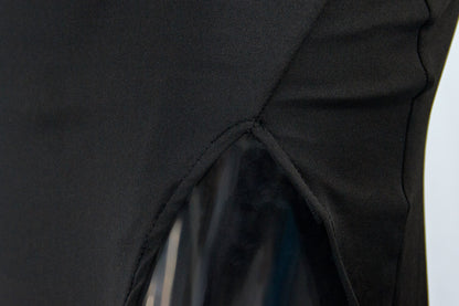 Womens Backless Lace Up Sleeveless Dress with Ribbon Detail High Slit | noémi