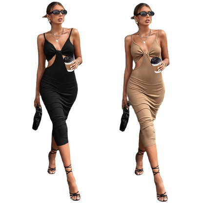 Cutout Backless Sling Dress | Sleeveless Slim Fit with Open Detail | noémi