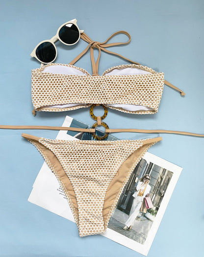 Womens Halter Lace Up Backless Bikini | noémi