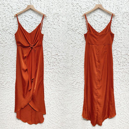 Womens V Neck Backless Maxi Dress with Side Slit Sleeveless | noémi