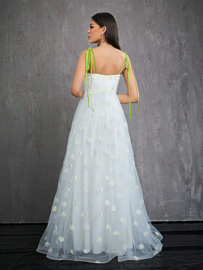 Tube Top Dress | Slim Fit Side Slit Floral Detail | noémi