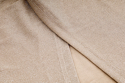 Beige Cut Out Bodycon Midi Dress | Strapless, Ruched Knot Front, High Slit | noémi