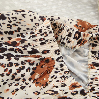 Leopard Print Pajama Set for Women | Long Sleeve Cardigan Top Trousers | noémi