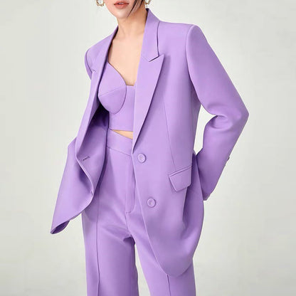 Three Piece Womens Blazer Suit Set | Blazer Vest Trousers | noémi