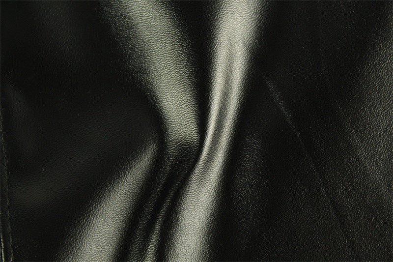 Womens Sleeveless Faux Leather Mini Dress | noémi