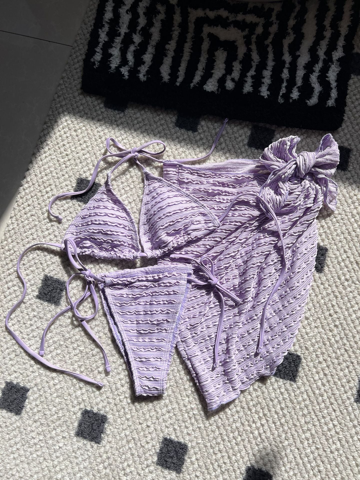 Womens Three Piece Swimwear Set | Bikini Top Bottom Matching Cover Up | noémi