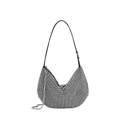 Beige Rhinestone Underarm Bag – Spring/Autumn Shoulder Clutch | noémi