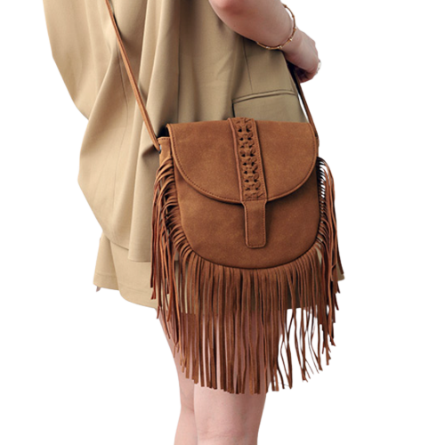Boho Semi‑Circle Woven Straw & Soft Leather Shoulder Bag – Tassel Tote | noémi