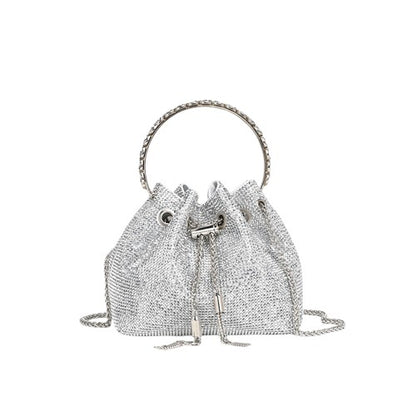 Acrylic Box Evening Bag – Chain Shoulder Clutch, Gold | noémi