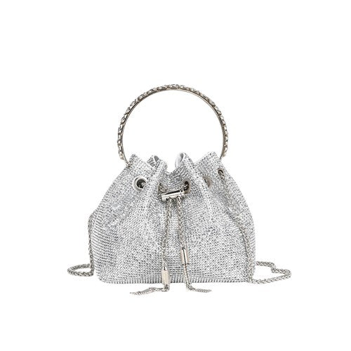 Acrylic Box Evening Bag – Chain Shoulder Clutch, Gold | noémi
